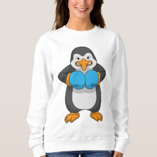 Sudadera Pingüino en boxeo con guantes de boxeo