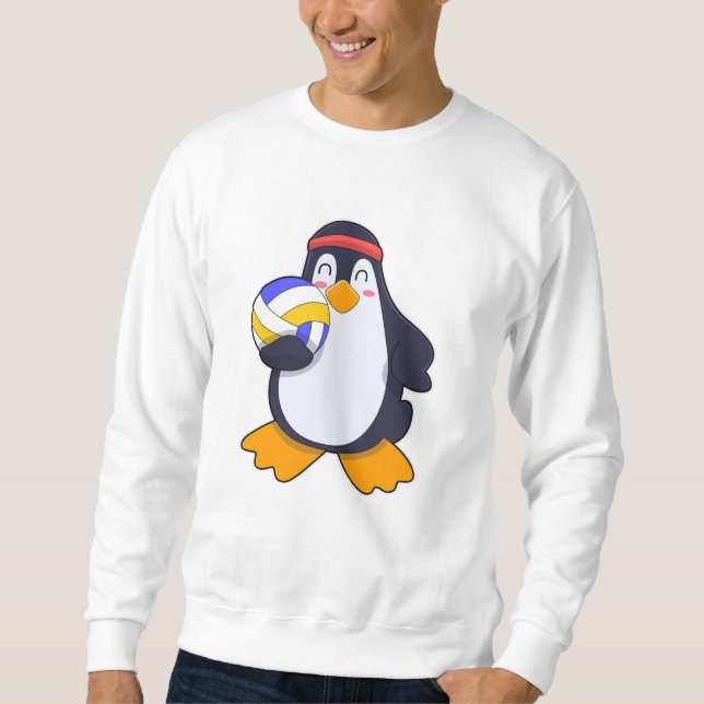 Sudadera Pingüino en deportes de voleibol (Anverso)