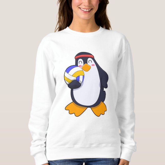 Sudadera Pingüino en deportes de voleibol (Anverso)