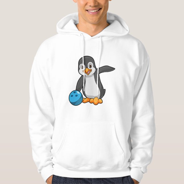 Sudadera Pingüino en el Bowling con bolas (Anverso)