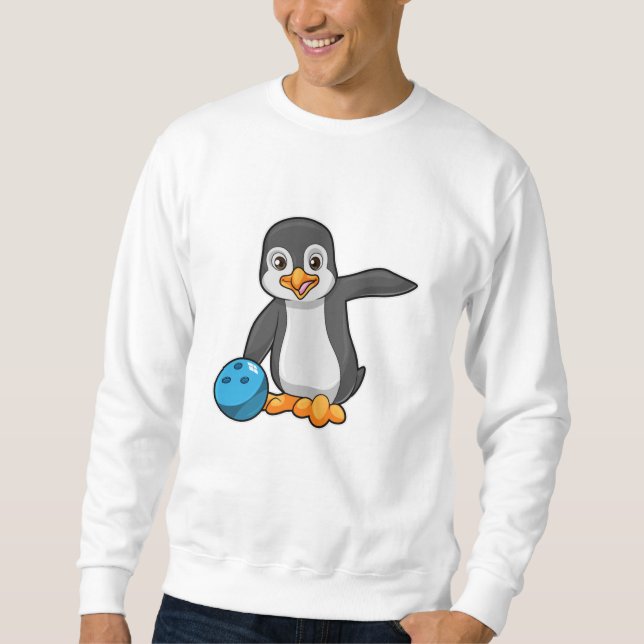 Sudadera Pingüino en el Bowling con bolas (Anverso)