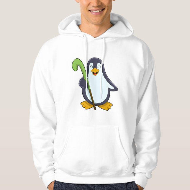 Sudadera Pingüino en hockey con bate de hockey (Anverso)