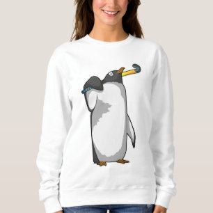 Sudadera Pingüino en hockey con palo de hockey