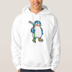 Sudadera Pingüino en hockey sobre hielo con bastón de hocke