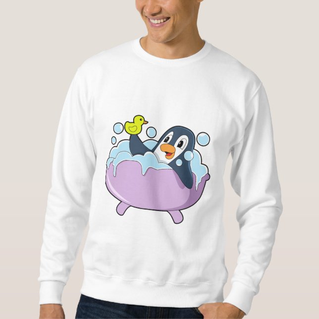 Sudadera Pingüino en la bañera con pato (Anverso)