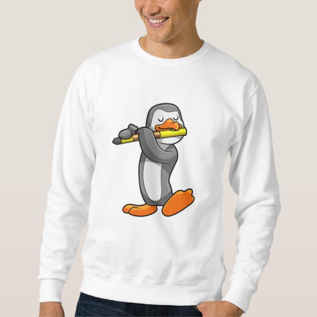 Sudadera Pingüino en Music with Flute (Anverso)