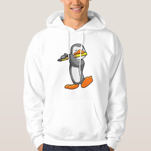 Sudadera Pingüino en Música con Flauta (Anverso)