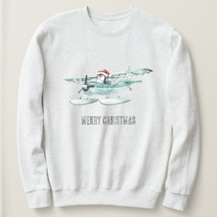 Sudadera Pingüino en Navidades de aviones