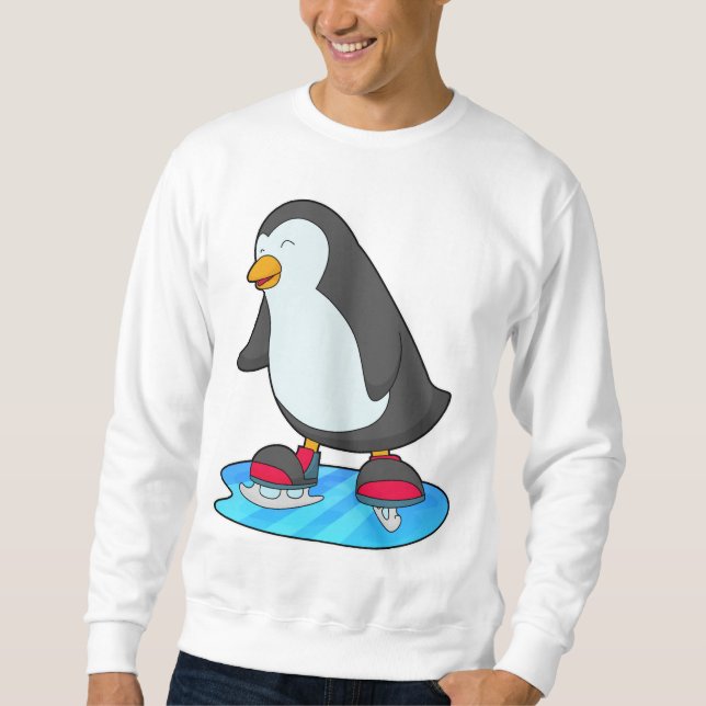 Sudadera Pingüino en patinaje sobre hielo con patines de hi (Anverso)