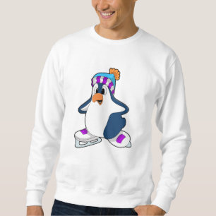 Sudadera Pingüino en patinaje sobre hielo con patines de hi