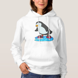 Sudadera Pingüino en patinaje sobre hielo con patines de hi