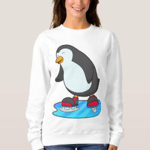 Sudadera Pingüino en patinaje sobre hielo con patines de hi