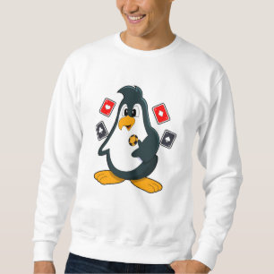 Sudadera Pingüino en Poker con tarjetas de póker