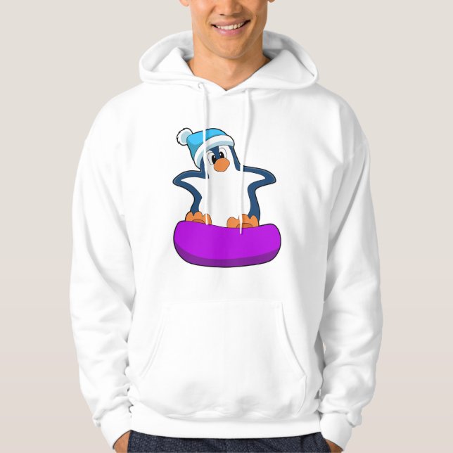 Sudadera Pingüino en Snowboard con Snowboard (Anverso)