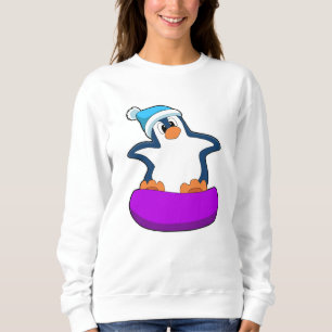 Sudadera Pingüino en Snowboard con Snowboard