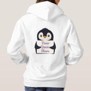 Sudadera Pingüino feliz sosteniendo un cartel para personal