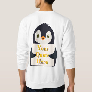 Sudadera Pingüino feliz sosteniendo un cartel para personal