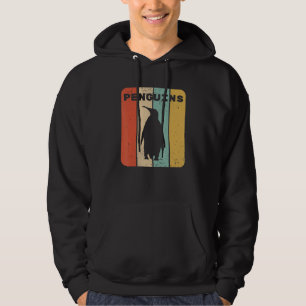 Sudadera Pingüino femenino con retro de atardecer añino