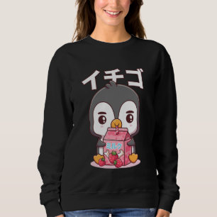 Sudadera Pinguino Kawaii Fresa Leche Anime Japonés Lindo