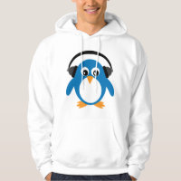 Pingüino lindo DJ del dibujo animado con los