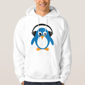Sudadera Pingüino lindo DJ del dibujo animado con los