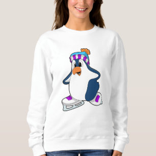 Sudadera Pingüino patinando sobre hielo con patines de hiel