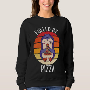 Sudadera Pingüino Retro Alimentado Por Pizza Vintage Pizza