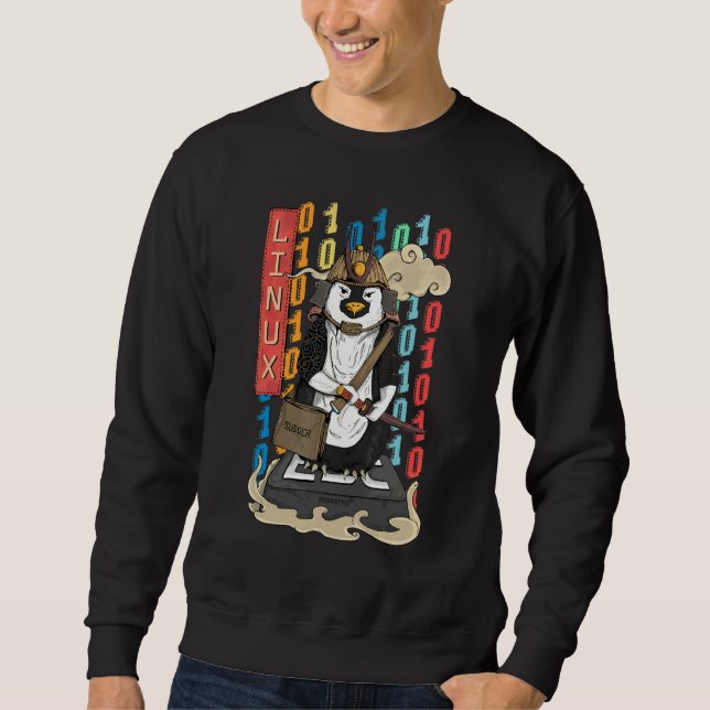 Sudadera Pingüino Samurái  Un Pingüino Linux (Anverso)