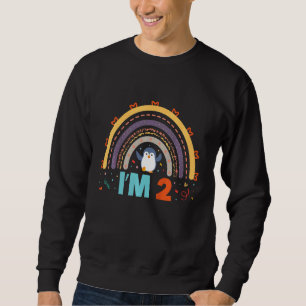 Sudadera Pingüino Segundo cumpleaños Pingüino Arcoiris Cump