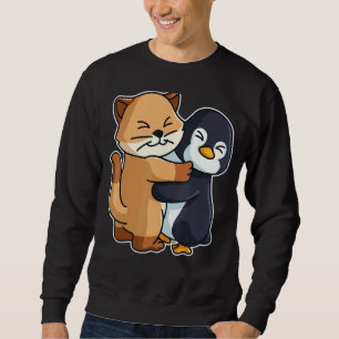 Sudadera Pingüino Y Gatito Animales Cutos Para Mujeres Anim