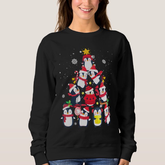 Sudadera Pingüinos de nieve pingüino en Navidad (Anverso)