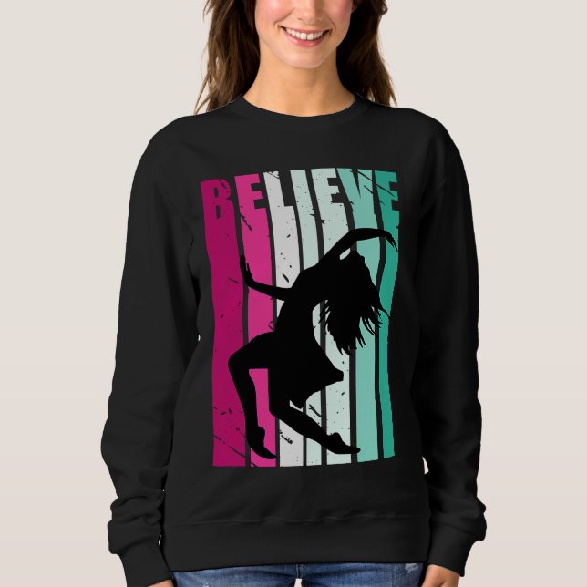 Sudadera Pink And Green Motivational Girls Dance Believe Cu (Anverso)