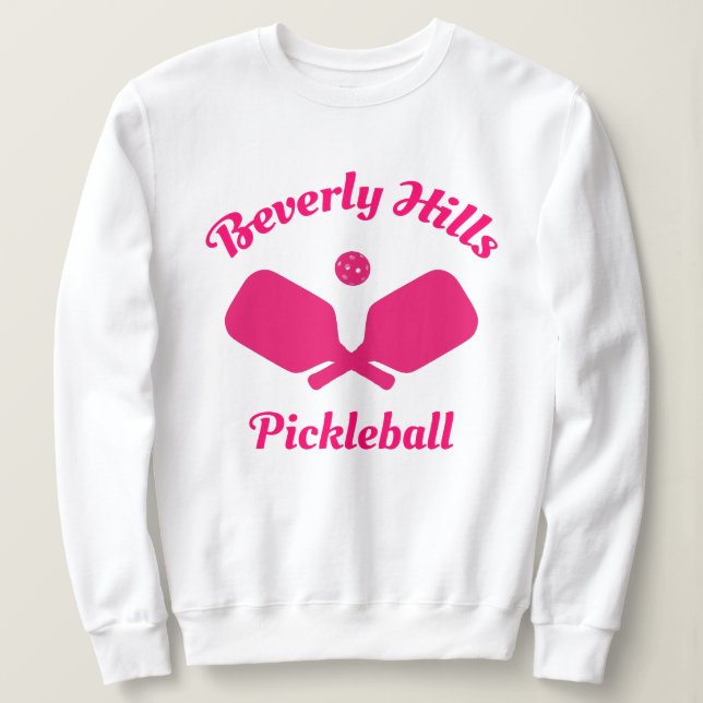 Sudadera Pink Beverly Hills Pickleball Sweatshirt (Anverso del diseño)