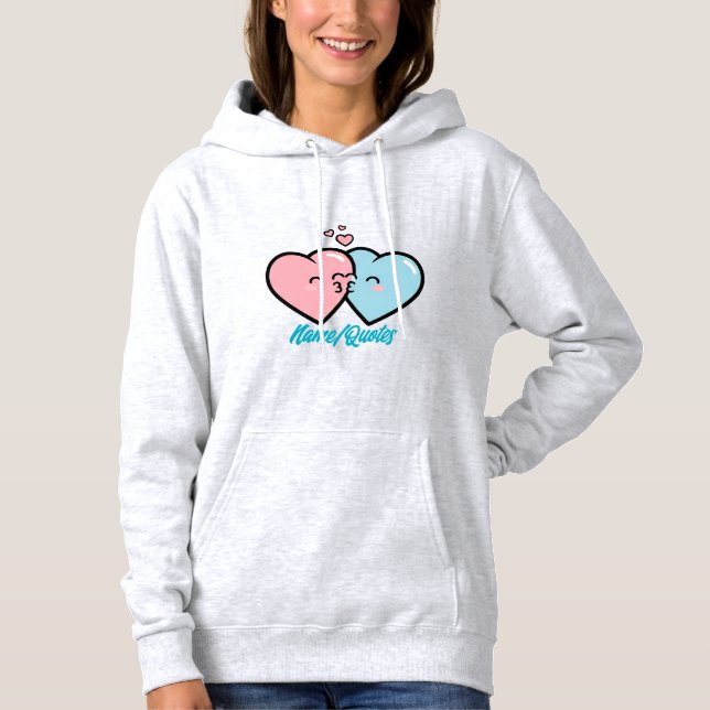 Sudadera Pink & Blue Hearts Kiss (Anverso)