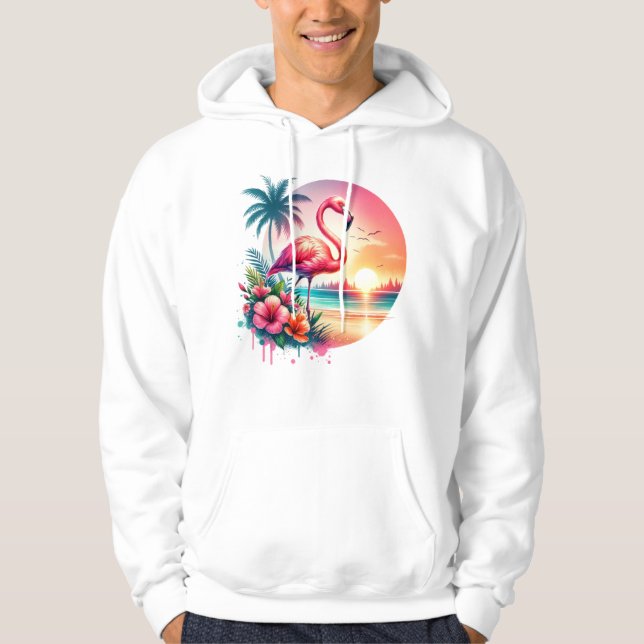 Sudadera Pink Flamingo Sunset Clipart (Anverso)
