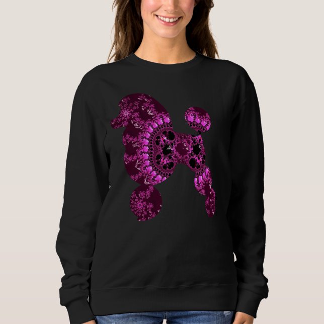 Sudadera Pink Fractal Poodle (Anverso)