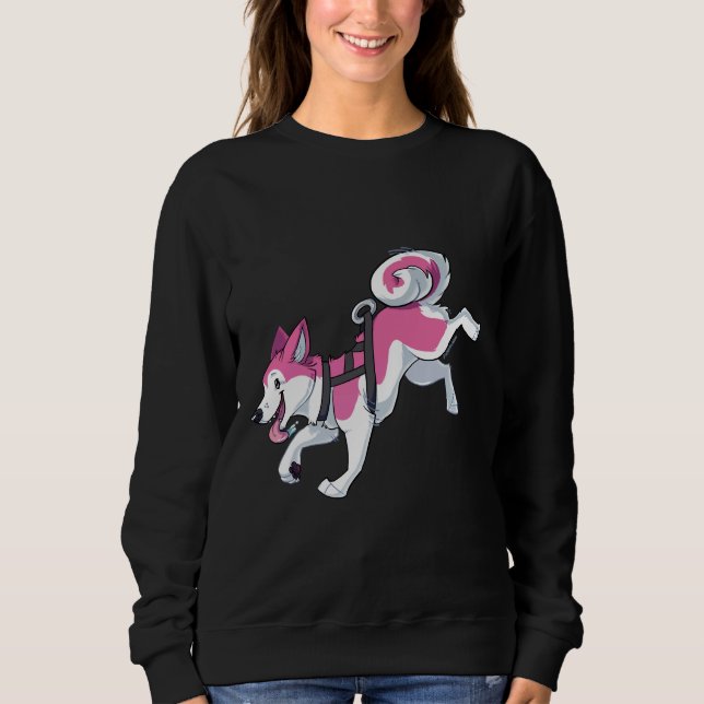 Sudadera Pink Husky Running (Anverso)