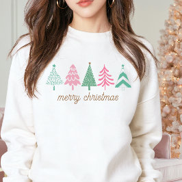Sudadera PINK NOEL Boho Árbol de Navidad Feliz Navidad