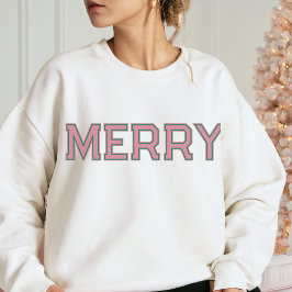Sudadera PINK NOEL Merry Christmas Personalizado de texto l