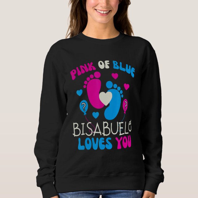 Sudadera Pink Or Blue Bisabuelo Loves You   Baby Gender Rev (Anverso)