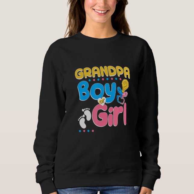 Sudadera Pink or Blue Grandpa Loves You Best Grandfather Ev (Anverso)