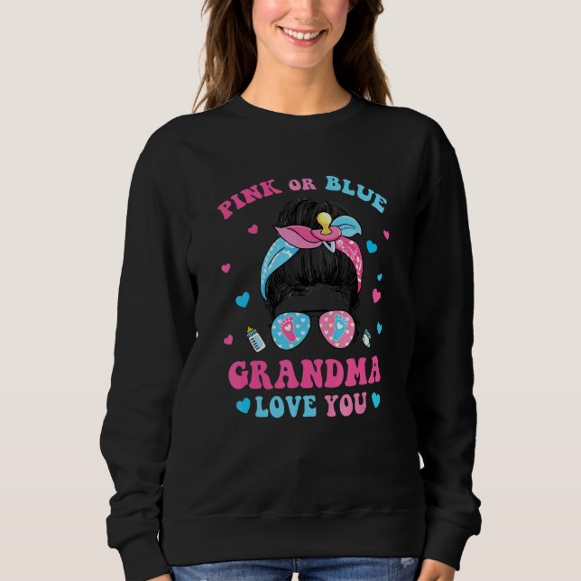 Sudadera Pink Or Blue Mimi Loves You Messy Bun Women Gender (Anverso)