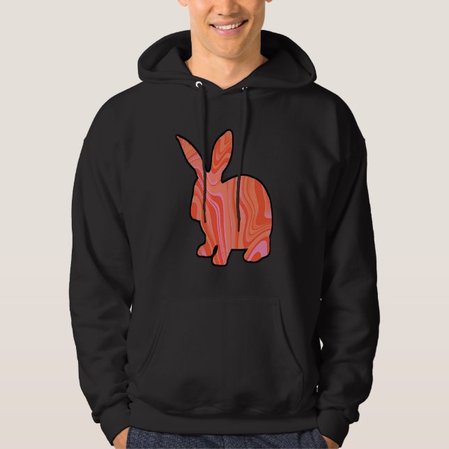 Sudadera Pink Orange Psychedelic Bunny Rabbit (Anverso)