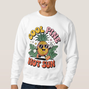 Sudadera Pino Genial Sol Caluroso Vibraciones de Piña Retro