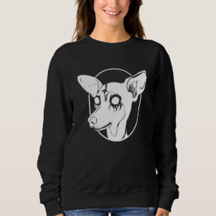 Sudadera Pinscher miniatura de metal negro gótico pastel y