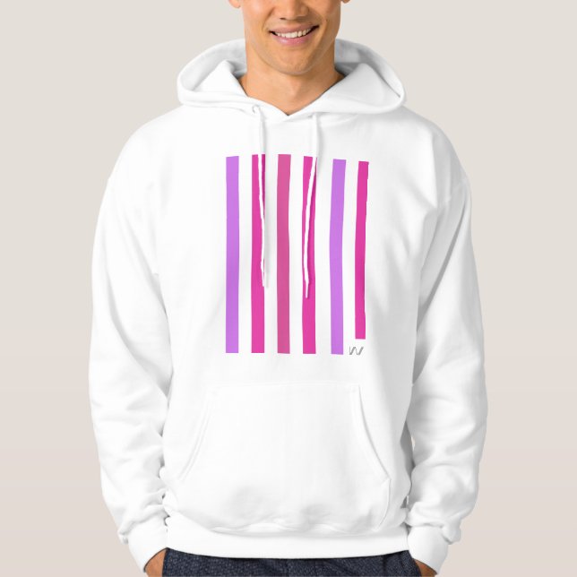 Sudadera Pinstripe rosa Unisex Pullover Hoodie (Anverso)