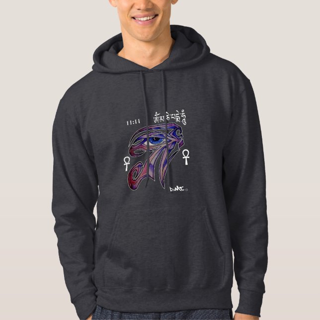 SUDADERA PINTADA ESPIRITUAL DEL DMT - RA ANKH OM MANI DE (Anverso)