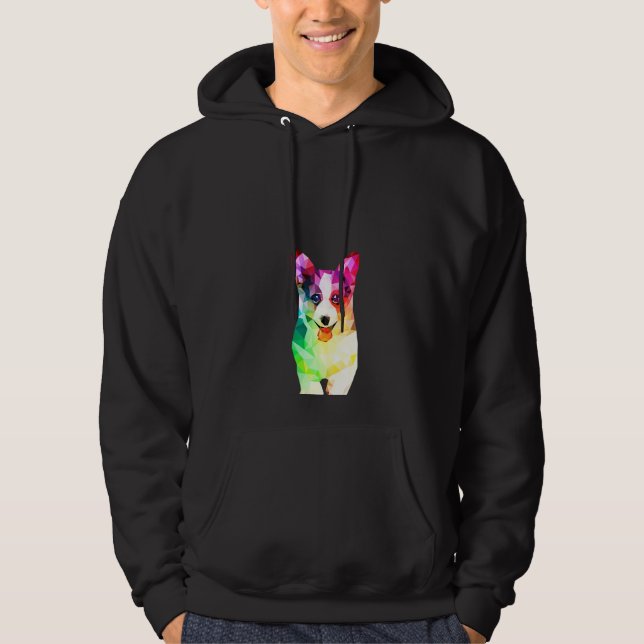 Sudadera Pintado de acuarela divertida de Corgi (Anverso)