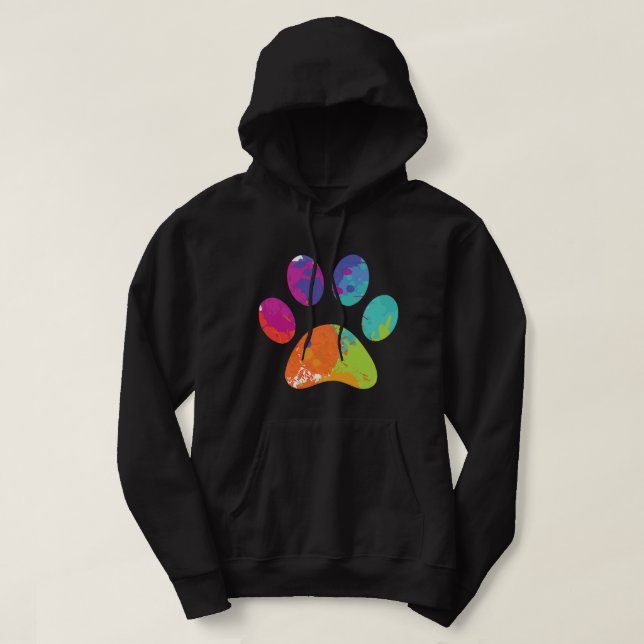Sudadera Pintador de Perro Perro Perro Paw Impresión Paint  (Diseño del anverso)
