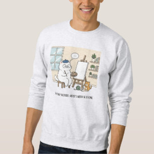 Sudadera Pintor de gatos caprichoso Muse estudio acogedor b